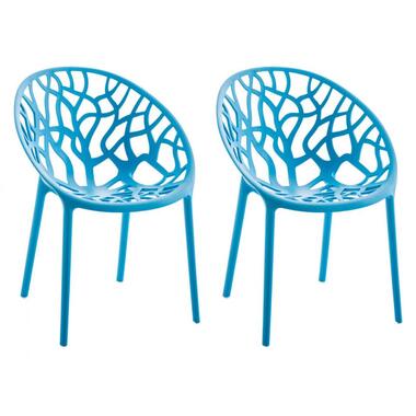 CLP Set van 2 Tuinstoel Hope Kunststof - blauw