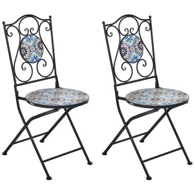 AGGIUS - Set van 2 tuinstoelen - Zwart - IJzer