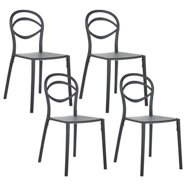COVOLO - Tuinstoel set van 4 - Zwart - Polypropyleen
