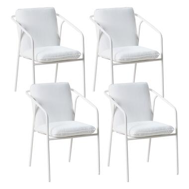 ASCIANO - Tuinstoel set van 4 - Wit - Metaal/Aluminium