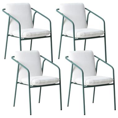 ASCIANO - Tuinstoel set van 4 - Groen - Metaal/Aluminium