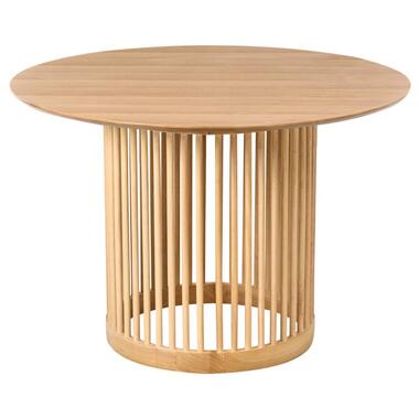 BOYLE - Eettafel - Lichtbruin - ø 110 cm - Eikenfineer