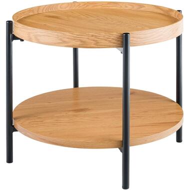 CLP Bijzettafel Corbitan zwart Frame - Hout - natura