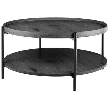 CLP Bijzettafel Corbitan zwart Frame - Hout - grijs