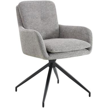 CLP Eetkamerstoel Pickett mat zwart Frame - Stof - taupe