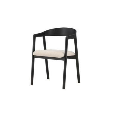Svea - Dupont eetkamerstoel - essenhout en stof - beige/zwart
