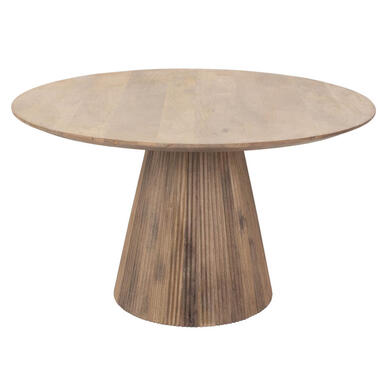 Eettafel Rond Naturel Hout - 130x130x76cm - Salvador