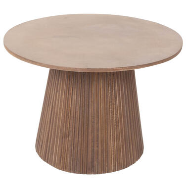 Salontafel Rond Donkerbruin Hout - 60x60x41cm - Salvador