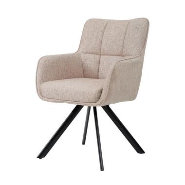 Eetkamerstoel Zalm/Zwart - Draaibaar - Tori - Set van 2