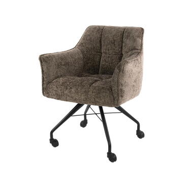 Eetkamerstoel Taupe - Incl. Wieltjes - Hoven - Set van 2