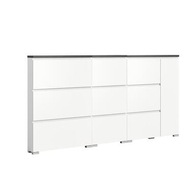 Hioshop Shoelove schoenenkast set met 3 1 deur- 9 vouwdeuren wit