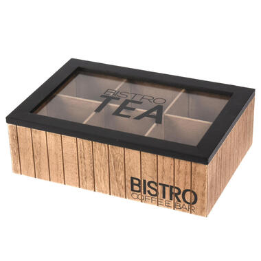Excellent Houseware Theedoos - bistro - MDF - 24 x 16 x 8 cm