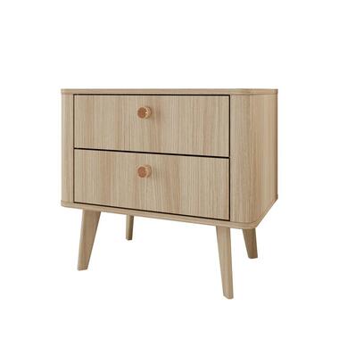 Meubella - Voorne - Nachtkastje - Eiken - 63 cm