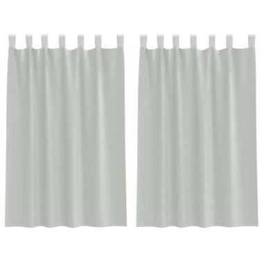 vidaXL Gordijnen van voile met lussen - Lichtgrijs - 140x175 cm - Stof - 2 Stuks