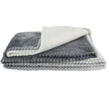 Home Deco factory Fleece deken - grijs - 150 x 200 cm cm