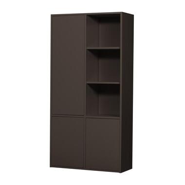 WOOOD Merel opbergkast - Grenen - Middenbruin - 100x200x44