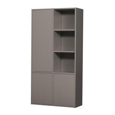 WOOOD Merel opbergkast Grenen Warmgrijs 100x200x44