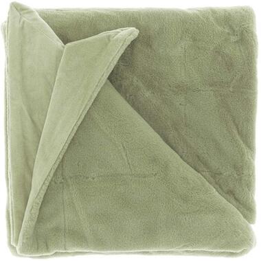 Unique Living - Plaid Klaas Tea Green -150x200cm