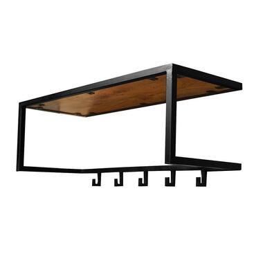 Mangohoutonline Kapstok 78x30x26cm Rechthoekig Bruin Mahom