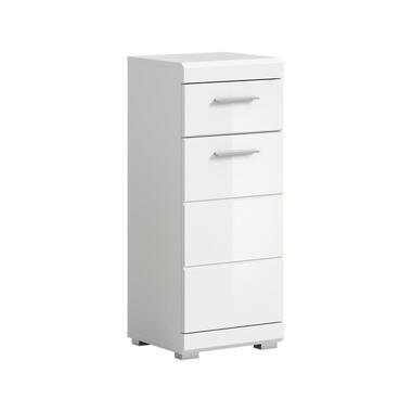 Hioshop Scout badkamerkast 1 deur- 1 lade wit hoogglans- wit