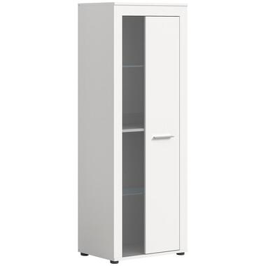 Hioshop Jam vitrinekast 1 glasdeur wit