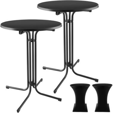 tectake Statafel Eren inklapbaar met hoes 90x110cm, Zwart