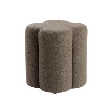 Light & Living - Nalani poef 38x38x45 cm stof - donkerbruin