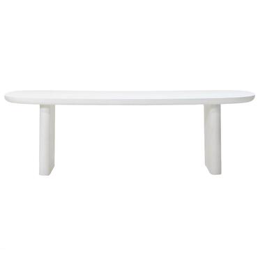 Tuintafel Deens Ovaal - Wit Betonlook - 300x100x75cm - Maya