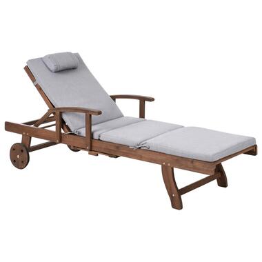 AMANTEA PREMIUM II - Tuinligstoel - Grijs - Acaciahout