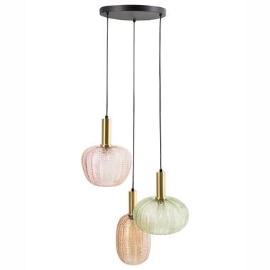 NJORO - Hanglamp met 3 lichten - Meerkleurig - Glas