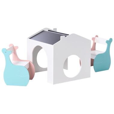 WOOLI - Kindertafel met stoelen set - Meerkleurig - MDF