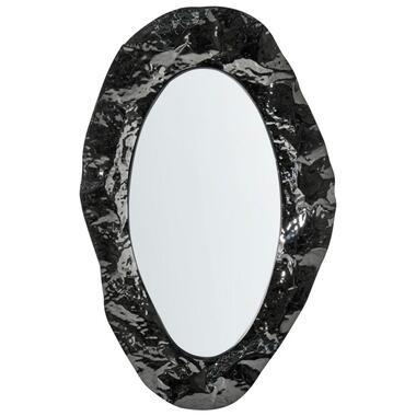 LOGNES - Wandspiegel - Zwart - Glas/MDF