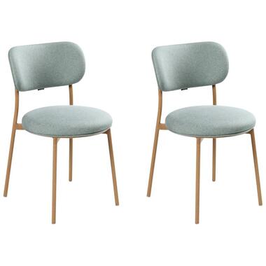 CASEY - Eetkamerstoelen set van 2 - Mintgroen - Polyester