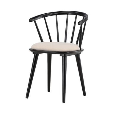 Nest living Paco Houten Eetkamerstoel Vast Zitkussen - Zwart