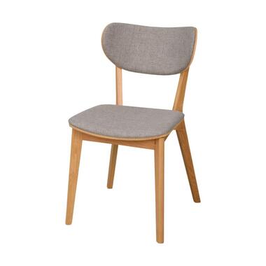 Rowico Home Kato Houten Eetkamerstoel Naturel - Lichtgrijze Zitting