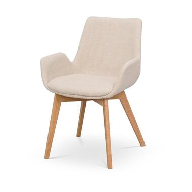 Rowico Home Drimsdale Eetkamerstoel Beige / Eiken - Met Armleuning