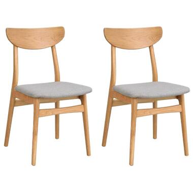 Rowico Home Rodham Eetkamerstoel Eiken - Lichtgrijs - Set Van 2