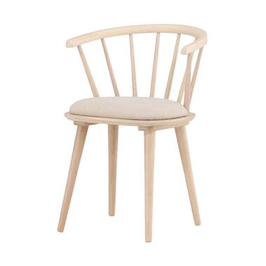 Nest living Paco Houten Eetkamerstoel Vast Zitkussen - whitewash