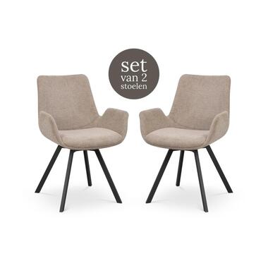 Rowico Home Norwell Draaibare Eetkamerstoel Beige - Set Van 2