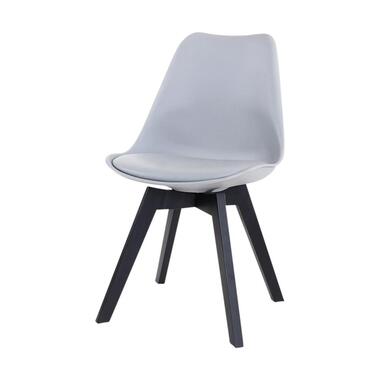 Essence Madera Eetkamerstoel Lichtgrijs - Zwarte Houten Poten