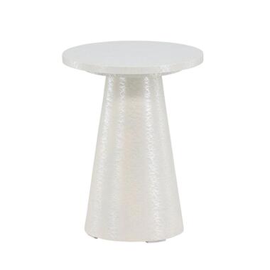 Nest living Lexi Houten Bijzettafel Glanzend Wit - Ø 35 cm