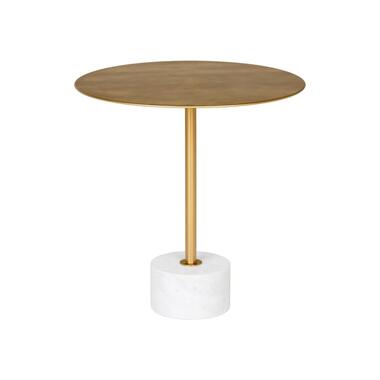 Artichok Manon Ronde Bijzettafel met Marmeren Voet - Goud