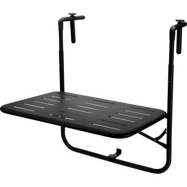 Pro Garden Balkon tafel - metaal - mat zwart - 60 x 43 cm