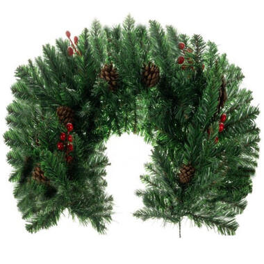 Ruhhy Kerstslinger - groen - 100 cm - incl decoratie - buigbaar