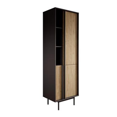 Meubella - Antigo - Boekenkast - Eiken/Antraciet - 63x43x195 cm