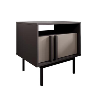 Meubella - Antigo - Nachtkastje - Beige/Antraciet