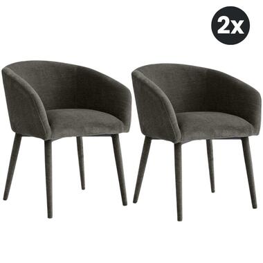 Eetkamerstoel Nova - Bruin (Set van 2)