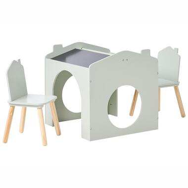 QUILPIE - Kindertafel met stoelen - Lichtgroen - MDF