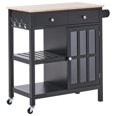 GENOA - Keukentrolley - Zwart - MDF