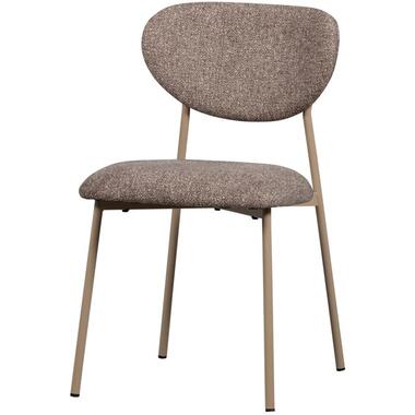 WOOOD Valor Eetkamerstoelen - Polyester - Zand- Set van 2